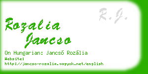 rozalia jancso business card